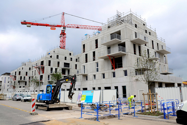 Construction de logements neufs en France.